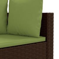 4-delige Loungeset met kussens poly rattan bruin - thumbnail