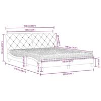 Bed met matras fluweel lichtgrijs 160x200 cm - thumbnail