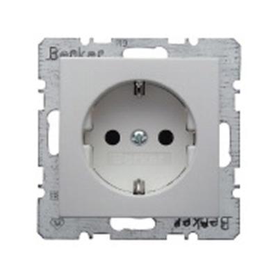 Berker S1 wandcontactdoos met randaarde 1-voudig polarwit mat 6147431909