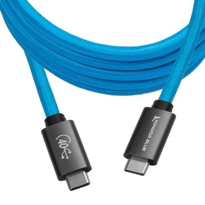 Kondor Blue Thunderbolt 4 USB 4.0 Type C kabel Blazing 40G Speeds 5A 100W recht 6Ft Kondor Blue Thunderbolt 4 USB 4.0 Type C kabel Blazing 40G Speeds 5A 100W recht 6Ft