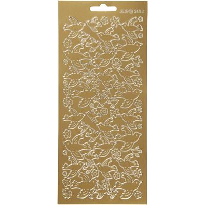 Creativ Company Stickers, duiven, vel 10x23 cm, goud, 1 vel