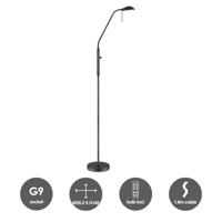 Industrie Vloerlamp - Zwart metalen Staande Lamp - 20.3/20.3/159cm - Inclusief LED G9 Lichtbron 3W 270Lm 2700K - met dimschakelaar - Voor slaapkamer en woonkamer - thumbnail