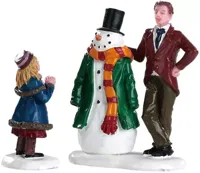 Lemax dad's snowman s/2 kerstdorp figuur type 3 Caddington Village 2018 - thumbnail