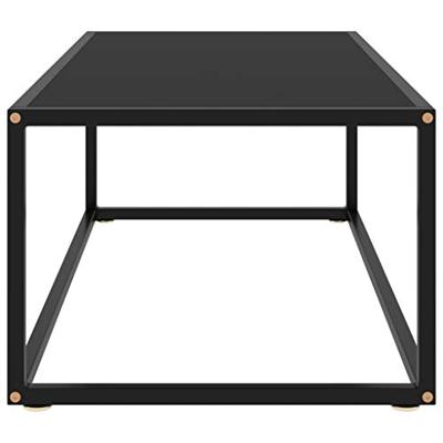 Salontafel met zwart glas 100x50x35 cm zwart Salontafel met zwart glas 100x50x35 cm zwart