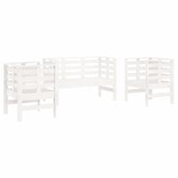 3-delige Loungeset massief grenenhout wit - thumbnail