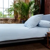 Kayori Dekbedovertrek Senju Katoen Satijn Lichtblauw - thumbnail