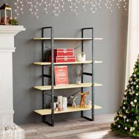 Boekenkast met 4 schappen 100x30x140 cm massief grenenhout - thumbnail