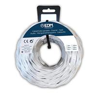 EDM 11885 parallelle kabel, gevlochten, wit, 2 x 1 mm x 5 m - thumbnail