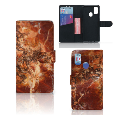 Samsung Galaxy M21 | M30s | Bookcase | Marmer Bruin