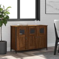Dressoir 100x35x70 cm bewerkt hout bruin eikenkleur - thumbnail