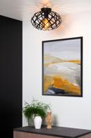 Lucide WOLFRAM - Plafonnière - Ø 30 cm - 1xE27 - Zwart - thumbnail