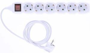 Enzo Entac TCD RA 6-voudig 5meter snoer met schakelaar wit 6872013