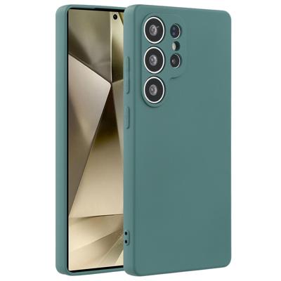 Lunso Samsung Galaxy S25 Ultra hoesje - Flexibel siliconen Backcover - Legergroen