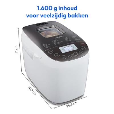Broodmachine - MEDION - 50076798 - 950 W - 19 programma's - Hublot - Wit