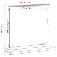 Badkamerspiegel Zwart Eiken 40x10,5x37 cm Bewerkt Hout - thumbnail