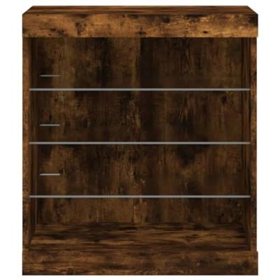 Dressoir met LED-verlichting 60,5x37x67 cm gerookt eikenkleur