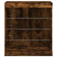 Dressoir met LED-verlichting 60,5x37x67 cm gerookt eikenkleur - thumbnail