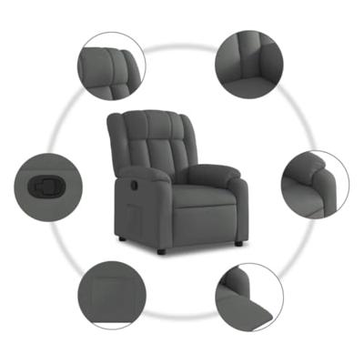 Fauteuil verstelbaar stof donkergrijs