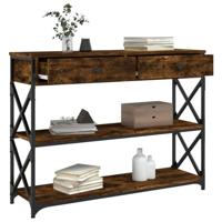 Wandtafel 100x28x75 cm bewerkt hout gerookt eikenkleurig - thumbnail