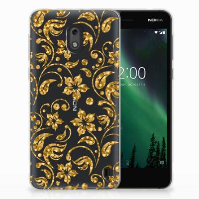 Nokia 2 | TPU Case | Gouden Bloemen Nokia 2 | TPU Case | Gouden Bloemen