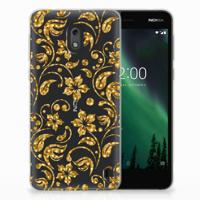 Nokia 2 | TPU Case | Gouden Bloemen - thumbnail