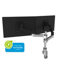 R-Go Tools R-Go Zepher 4 Twin Monitorarm, verstelbaar, zilver - thumbnail