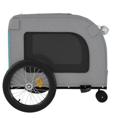 Hondenfietstrailer oxford stof en ijzer blauw en grijs - thumbnail