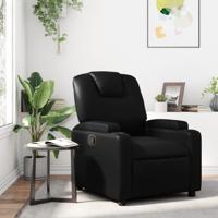 Relaxfauteuil zwart kunstleer - thumbnail