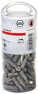 Wiha 7930002 Bit Standard 25 mm Phillips (PH2) 100-delig 1/4" in grootverpakking - 40461