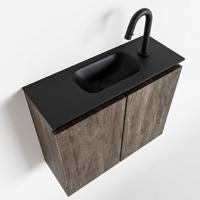 MONDIAZ TURE 60cm toiletmeubel dark brown. EDEN wastafel urban midden 1 kraangat - thumbnail