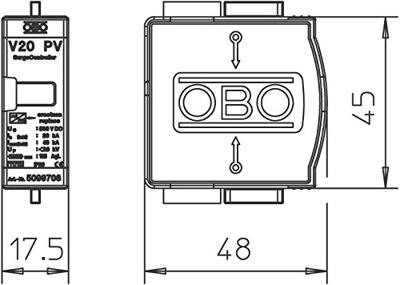 OBO Bettermann 5099708 V20-C 0-500PV Overspanningsafleider 20 kA 1 stuk(s) OBO Bettermann 5099708 V20-C 0-500PV Overspanningsafleider 20 kA 1 stuk(s)