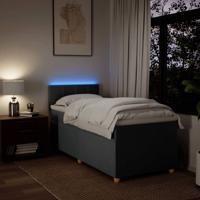 Boxspring met matras stof donkergrijs 90x190 cm - thumbnail