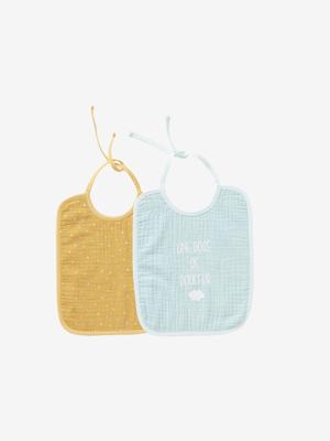 Set met 3 slabbetjes baby set blauw Set met 3 slabbetjes baby set blauw