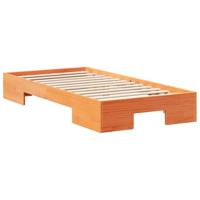 Bedframe met opslag Bruin 75 x 190 cm Massief grenenhout - thumbnail