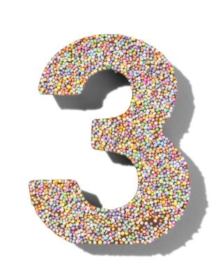 HEMA Chocolade feestcijfer 3 met discodip