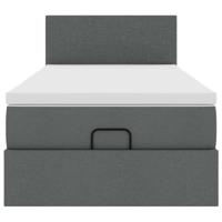 Ottoman bed met matras 90x190cm stof donkergrijs - thumbnail