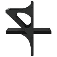 Wandschappen met stangen 2 st 20x25x30 cm zwart - thumbnail