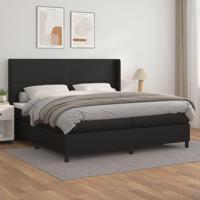 Boxspring met matras kunstleer zwart 200x200 cm - thumbnail