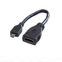 VALUE HDMI High Speed Kabel met Ethernet, HDMI F - Micro HDMI M, 0,15 m - thumbnail