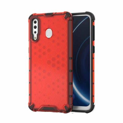Honingraat schokbestendig PC + TPU Case voor Galaxy M30 (rood)