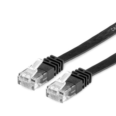 VALUE Patchkabel Kat.6 (Class E) UTP, extra plat, Platte kabel, zwart, 3 m VALUE Patchkabel Kat.6 (Class E) UTP, extra plat, Platte kabel, zwart, 3 m
