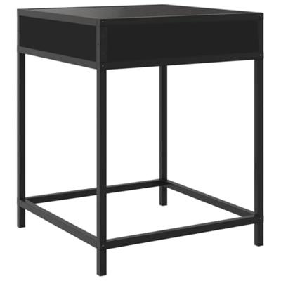 Nachtkastje met Infinity LED 40x40x51 cm zwart