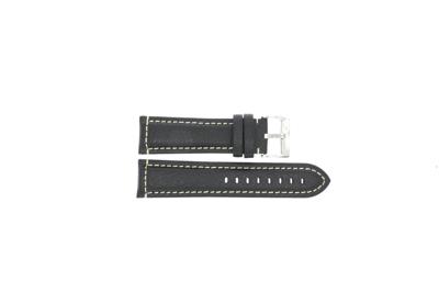 Horlogeband Universeel 394.01.22 Leder Zwart 24mm