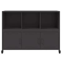 Dressoir 100,5x39x72 cm koudgewalst staal zwart - thumbnail