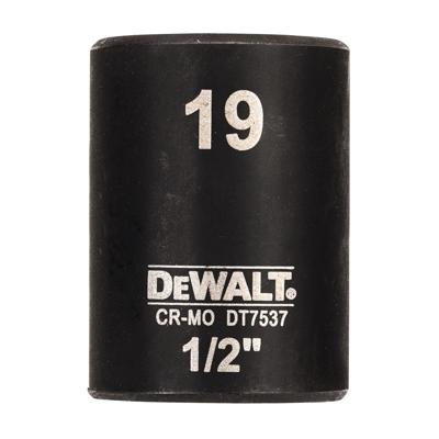 DeWalt Accessoires Impact dop 19mm 1/2" (Kort - 38mm) - DT7537-QZ