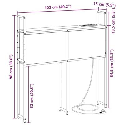 Opberghoofdbord met hoofdeinde met opslag Zwart eiken 100 cm Bewerkt hout Opberghoofdbord met hoofdeinde met opslag Zwart eiken 100 cm Bewerkt hout