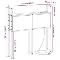 Bergend Hoofdeinde met Oplaadstation Gerookt eiken 100 cm - thumbnail