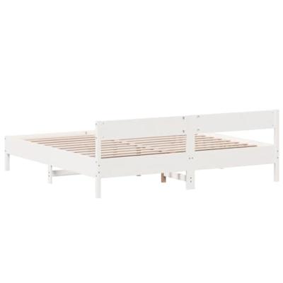 Bedframe zonder matras massief grenenhout wit 180x200 cm