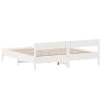 Bedframe zonder matras massief grenenhout wit 180x200 cm - thumbnail