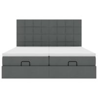 Ottoman bed met matrassen en LED's 180x200cm stof donkergrijs - thumbnail